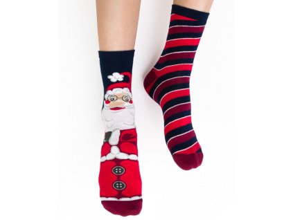 Dámske veselé ponožky vianočné STEVEN 136D - modrá