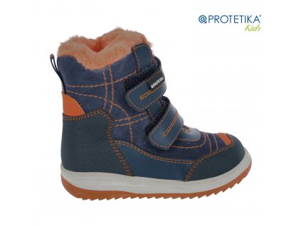 Protetika - zimné topánky LUKY orange - zateplené kožušinkou