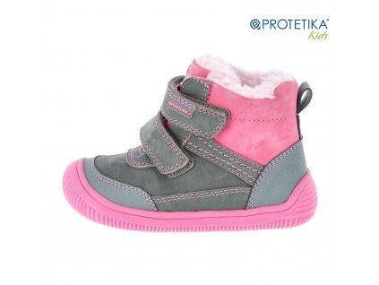 Protetika - zimné barefootové topánky TYREL grey - zateplené kožušinkou