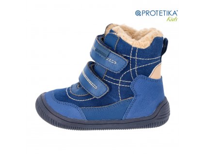 Protetika - zimné barefootové topánky RAMOS blue - zateplené kožušinkou