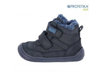 Protetika - zimné barefootové topánky TYREL denim - zateplené kožušinkou