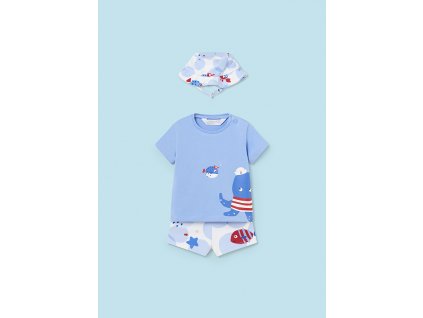 Set - tričko,plavkové nohavičky a klobúk Mayoral - 2401620055