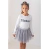 Tričko s nápisom Sister Lily Grey biela