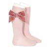 Hladké podkolienky so zamatovou mašličkou Cóndor 248902526 - pale pink