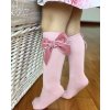 Hladké podkolienky so zamatovou mašličkou Cóndor 248902526 - pale pink