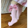 Hladké podkolienky so zamatovou mašličkou Cóndor 248902526 - pale pink
