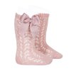 Vzorované podkolienky so saténovou mašličkou Cóndor 251902526 - pale pink