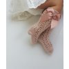 Vzorované podkolienky so saténovou mašličkou Cóndor 251902526 - pale pink