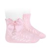 Vzorované ponožky so saténovou mašličkou Cóndor 251904500 - pink