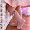 Hladké podkolienky so saténovou mašličkou Cóndor 255102526 - pale pink