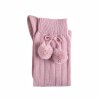 Rebrované podkolienky po bokoch s bombuľkami Cóndor 301502526 - pale pink