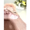 Luxusný čiapkový set TERES s bmbolcom z pravej kožušiny - pink TOP AKCIA!