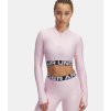 Dámske skrátené tričko HeatGear Rib 1 4 Zip LS