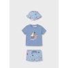 Plavkový set - tričko, kraťasy a klobúk Mayoral - 2601617024