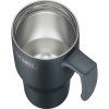 Thermos Refreshing - termohrnček s madlom a slamkou - matná čierna