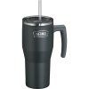 Thermos Refreshing - termohrnček s madlom a slamkou - matná čierna