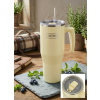 Thermos Refreshing - termohrnček s madlom a slamkou - matná vanilková