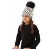 Dievčenská čiapka vzorovaná s brmbolcom Izyda MZ-3101 biela