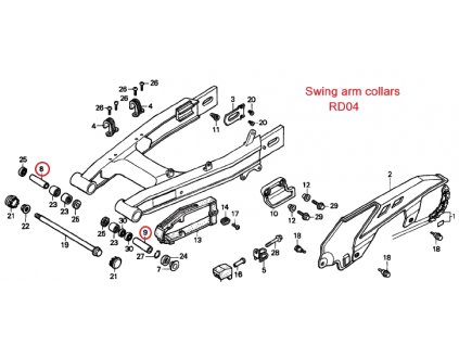 Swingarm collars SET RD04