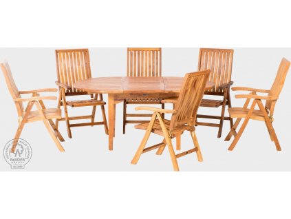 Venkovní sezení 6x skládací židle   stůl Anfisa