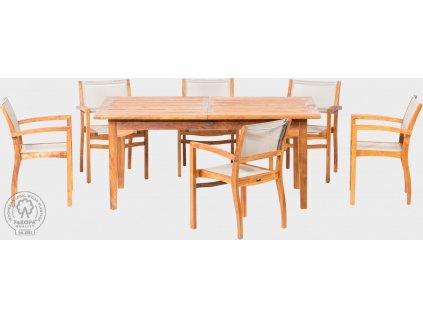 Venkovní sezení 6x křeslo   stůl masivní teak Valeriya