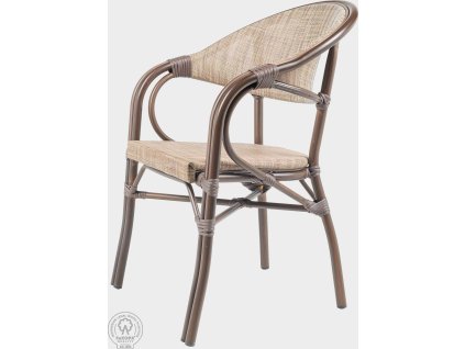 Venkovní křesílko z umělého ratanu s hliníkovou kostrou Lidia