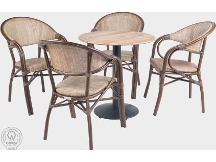 Venkovní set 4x křeslo   stůl,  do zátěžových prostor Luz