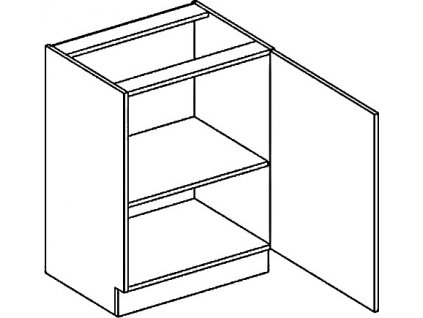 D60P dolní skříňka jednodvéřová NORA hruška