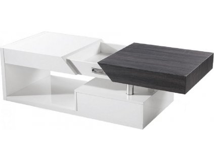 Konferenční stolek Melida, bílý lesk / šedočerná, MELIDA