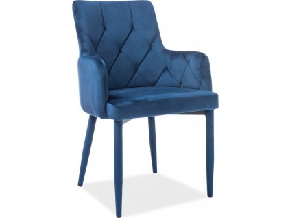 Jídelní čalouněná židle RISA VELVET modrá