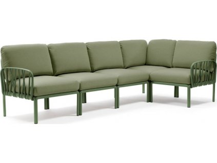 KOMODO 5 modulárna sedačka - zelený rám/ zelený poťah