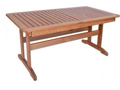 Rozložitelný/složitelný stůl se stabilními zdvojenými nohami, borovice, hnědá
