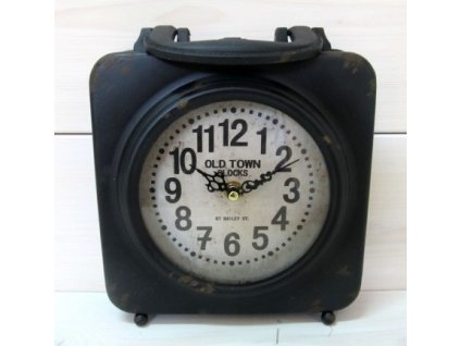 Tmavé kovové retro hodiny ZG0060