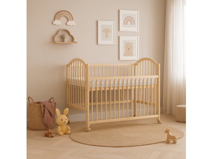 5567 detska postylka se stahovacim bokem scarlett alenka prirodni eco borovice 120 x 60 cm