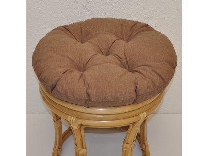 Polstr na ratanovou taburetku průměr 40 cm - hnědý melír