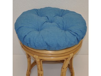 Polstr na ratanovou taburetku průměr 40 cm - tyrkysový melír