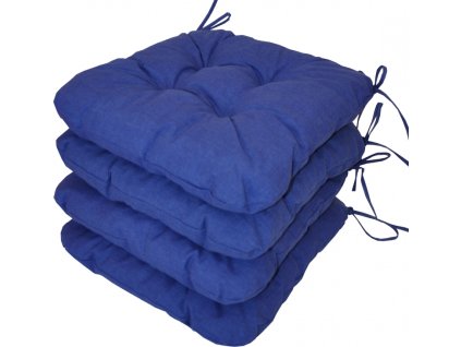 Sedák UNI barva tmavě modrý melír - set 4 kusy