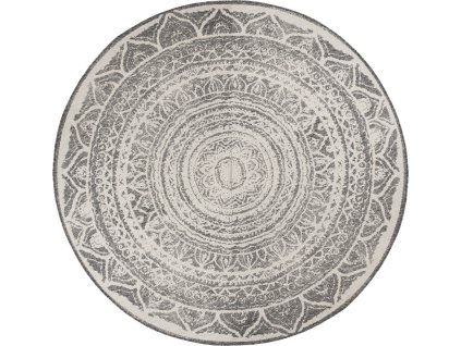 Kusový koberec Twin Supreme 104164 Siruma Grey/Cream kruh – na ven i na doma (Rozměry koberců 140x140 (průměr) kruh)