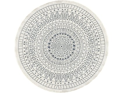 Kusový koberec Twin-Wendeteppiche 103143 creme grau kruh – na ven i na doma (Rozměry koberců 140x140 (průměr) kruh)