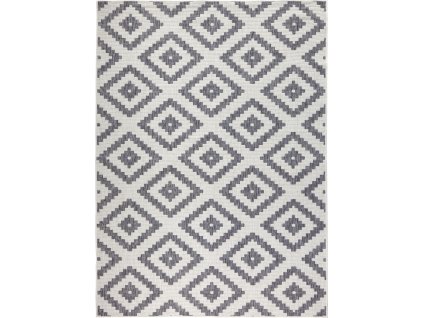 Kusový koberec Twin-Wendeteppiche 103132 grau creme – na ven i na doma (Rozměry koberců 80x150)