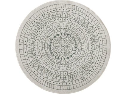 Kusový koberec Twin-Wendeteppiche 103103 creme grün kruh – na ven i na doma (Rozměry koberců 140x140 (průměr) kruh)