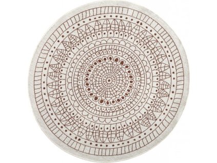 Kusový koberec Twin-Wendeteppiche 103102 creme terra kruh – na ven i na doma (Rozměry koberců 140x140 (průměr) kruh)