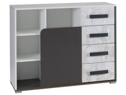 Komoda Bruce R3 bílá/grafit/enigma