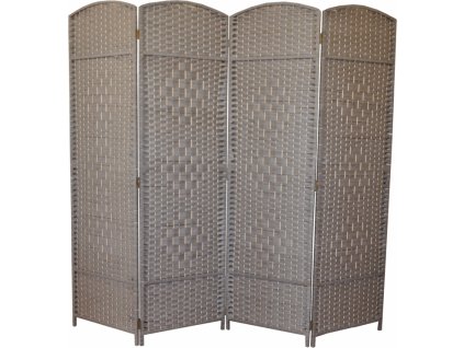 Paravan provázkový čtyřdílný barva světle šedá