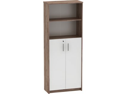 Regál se skříňkou, kraft dunkel/bílá, JOHAN 2 NEW 10