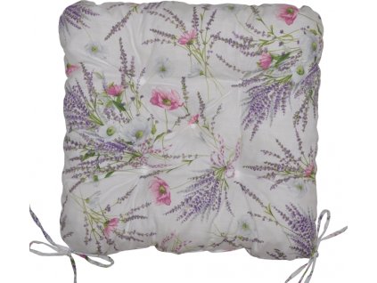 Sedák UNI Maxi motiv levandule + vlčí mák na bílé