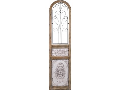 Nástěnný panel dřevěný s kovanými ornamenty 139251