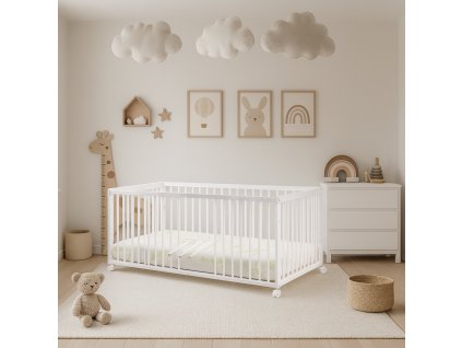 8284 1 detska postylka scarlett kombi s vyndavacimi prickami buk bila 140 x 70 cm
