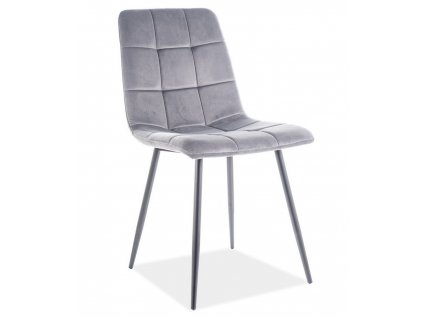 Jídelní čalouněná židle MAJA velvet šedá/černá