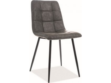 Jídelní čalouněná židle LOOK ekokůže šedá/černá
